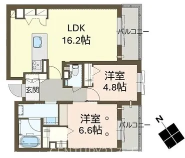 シャーメゾン光【3階】の間取り