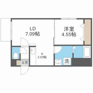 ラピスブラオ厚別中央【4階】の間取り