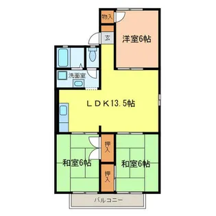 シティーハウス栄B棟【2階】の間取り