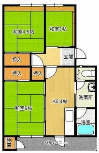 花山東団地【20-401号室】の間取り