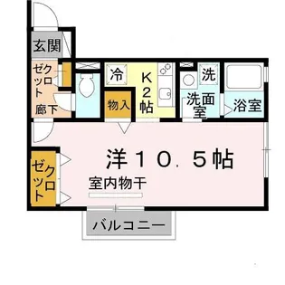 ベルコート木ノ座 1R 野洲市野洲【1階】の間取り