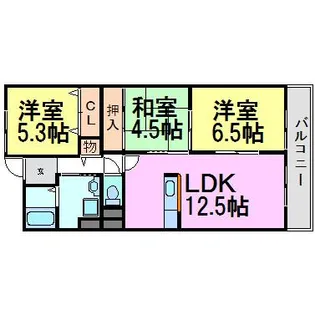 フローラルコート橘【5階】の間取り