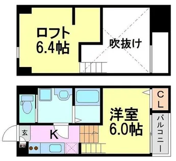 兵庫県尼崎市元浜町1丁目【アパート】の間取り