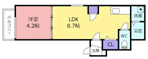 ルミエール鴻池新田【1階】の間取り