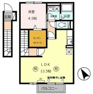 モダンコート東阿保【2階】の間取り