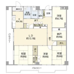 納屋橋マンションA棟(0004157)【10階】の間取り