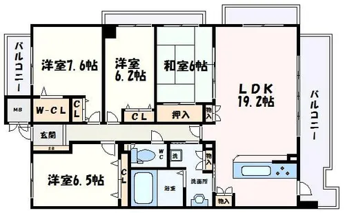 パレ・ロワイヤル栗山公園【9階】の間取り