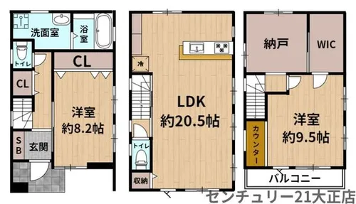 大阪府大阪市大正区泉尾1丁目【一戸建】の間取り