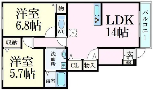 ルノール白浜Ⅱ【1階】の間取り