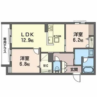 クロスウェル【1階】の間取り