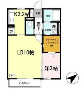 エクセル英賀保八十八 A棟【2階】の間取り