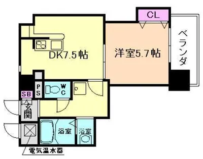 セレブコート新北野【8階】の間取り