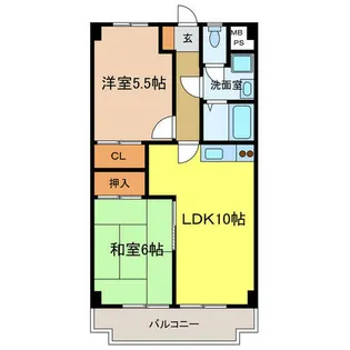 リビオ金剛【210号室】の間取り