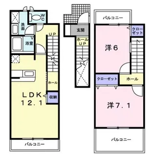 シンシア 守山市下之郷【2階】の間取り