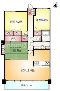 メディアス亀岡5番館【20階】の間取り