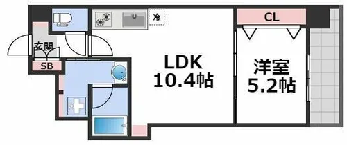 スプランディッド京橋EAST【9階】の間取り