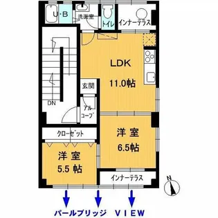 ブリッジビュー舞子【2階】の間取り