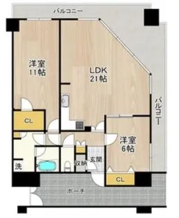 フェニックス日本橋高津【9階】の間取り