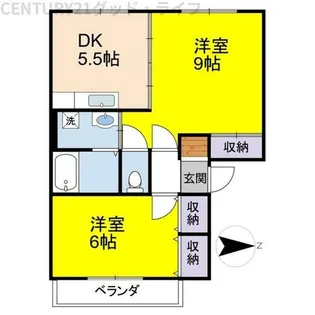 メゾン中村【201号室】の間取り