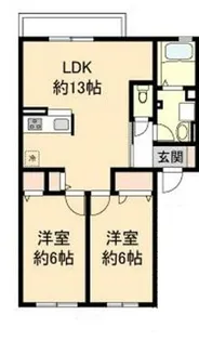 レジデンス琵琶 野洲市西河原【2階】の間取り