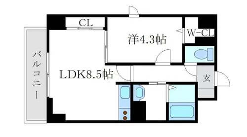 リブレメゾン伊丹【4階】の間取り