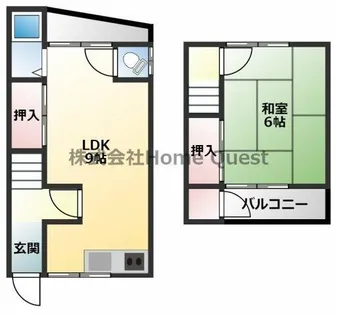 大阪府八尾市太田5丁目【テラスハウス】の間取り