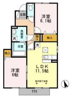 セジュールアカネ A棟【1階】の間取り