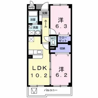 京都府福知山市桔梗が丘1丁目【マンション】の間取り