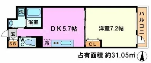 studio御所ノ杜【3階】の間取り