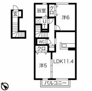 シャトー・ムートン【2階】の間取り