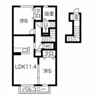 シャトー・ムートン【2階】の間取り