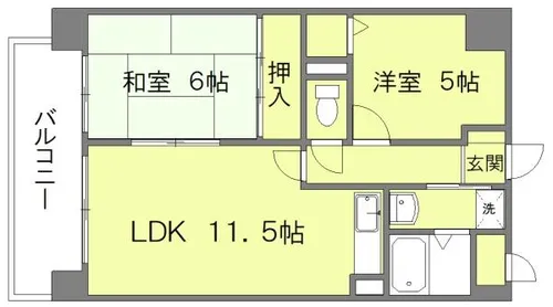 オリンピア那珂川【705号室】の間取り