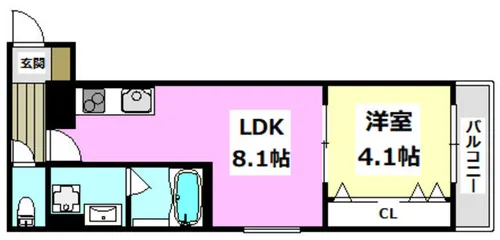 エトワールセレスト茨木【3階】の間取り