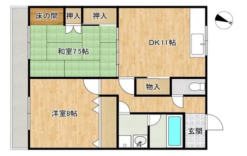 大阪府交野市私市2丁目【アパート】の間取り