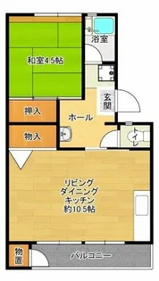 花山東団地【22-107号室】の間取り
