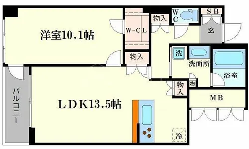 アルグラッド・ザ・タワー心斎橋【28階】の間取り