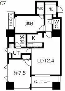 アルグラッド・ザ・タワー心斎橋【25階】の間取り