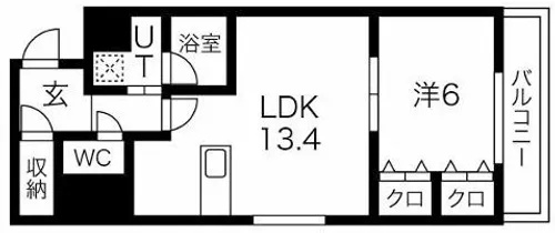 大阪府大阪市浪速区下寺2丁目【マンション】の間取り