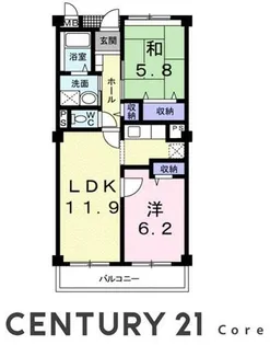 ロジュマンコシノハラ (野洲市小篠原)【1階】の間取り