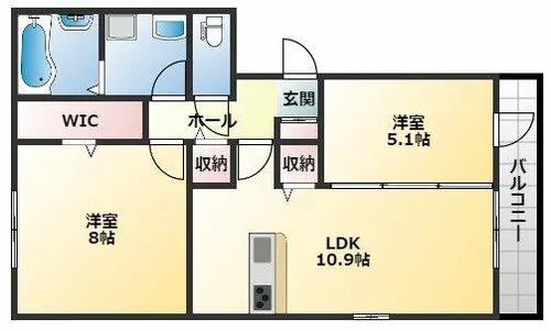 アークグレイス源氏ケ丘【2階】の間取り