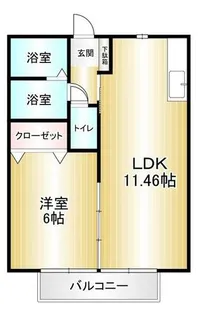 フルールブロッサム楽市【102号室】の間取り
