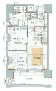 エステムコート京橋セレブIポーラスター【9階】の間取り