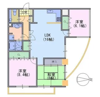 カルム長岡京 204号【2階】の間取り