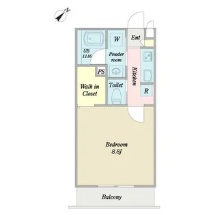 アネーロ三河安城【0208号室】の間取り