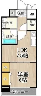 ジューム南船場【5階】の間取り