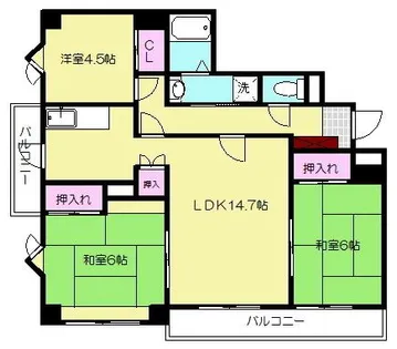 パークハイム東光寺【201号室】の間取り