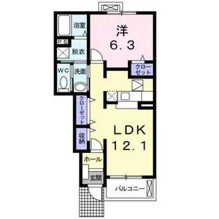 ソル・レヴェンテ ドゥーエ【0102号室】の間取り