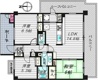 グランドメゾン中津【9階】の間取り