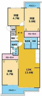 OS・SKYマンション本郷【4階】の間取り