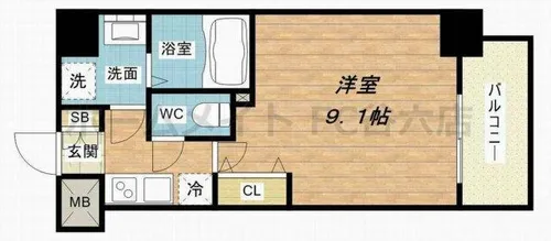 メインステージ心斎橋EAST【9階】の間取り